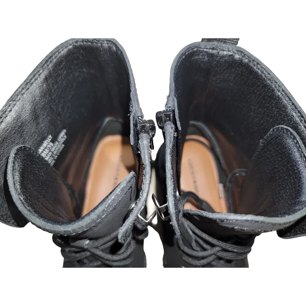 Lucky Brand‎ Aribelly Women's Black Leather Side Zip Mid Calf Boots Size 8M New